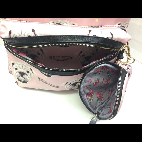 Betsey Johnson 🐕 Pug Bulldog Backpack w/Wristlet - Picture 7 of 8
